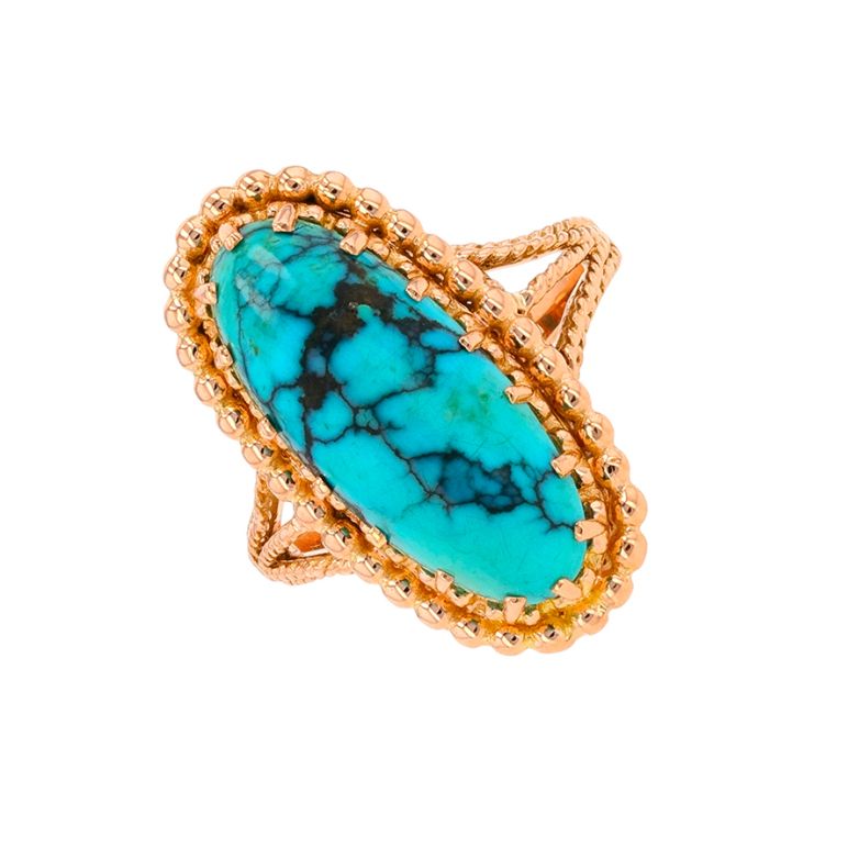 Bague vintage turquoise or jaune 7.63g Comme neuf -  reconditionné disponible sur Gemme Les Bijoux